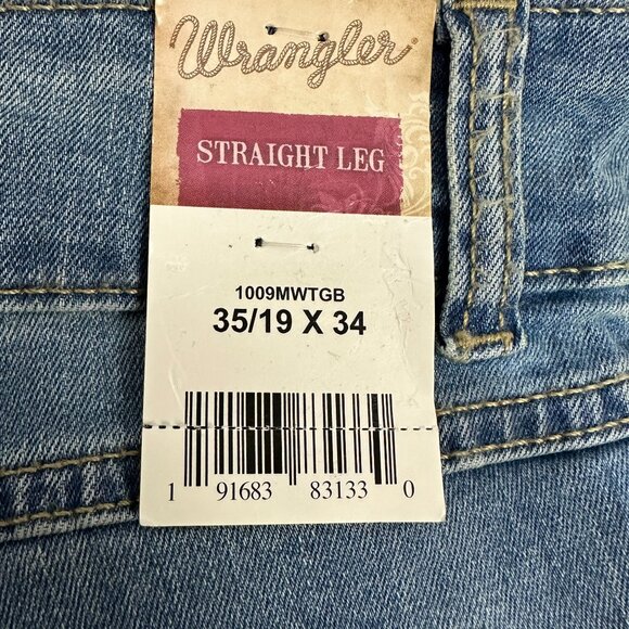 Wrangler Womens Straight Leg Medium Wash Denim Jeans Size 19 X 34 New - Picture 3 of 6